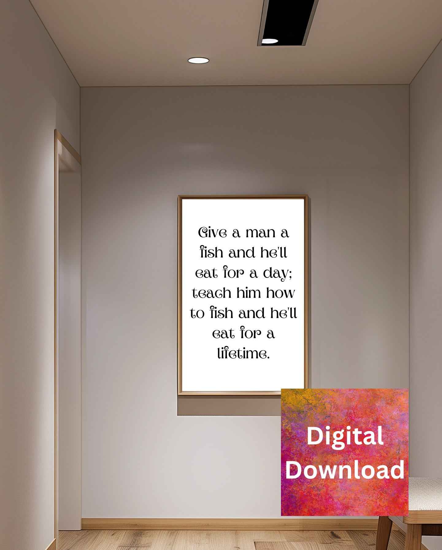Wall Art Decor Words of Wisdom - Give A Man A Fish
