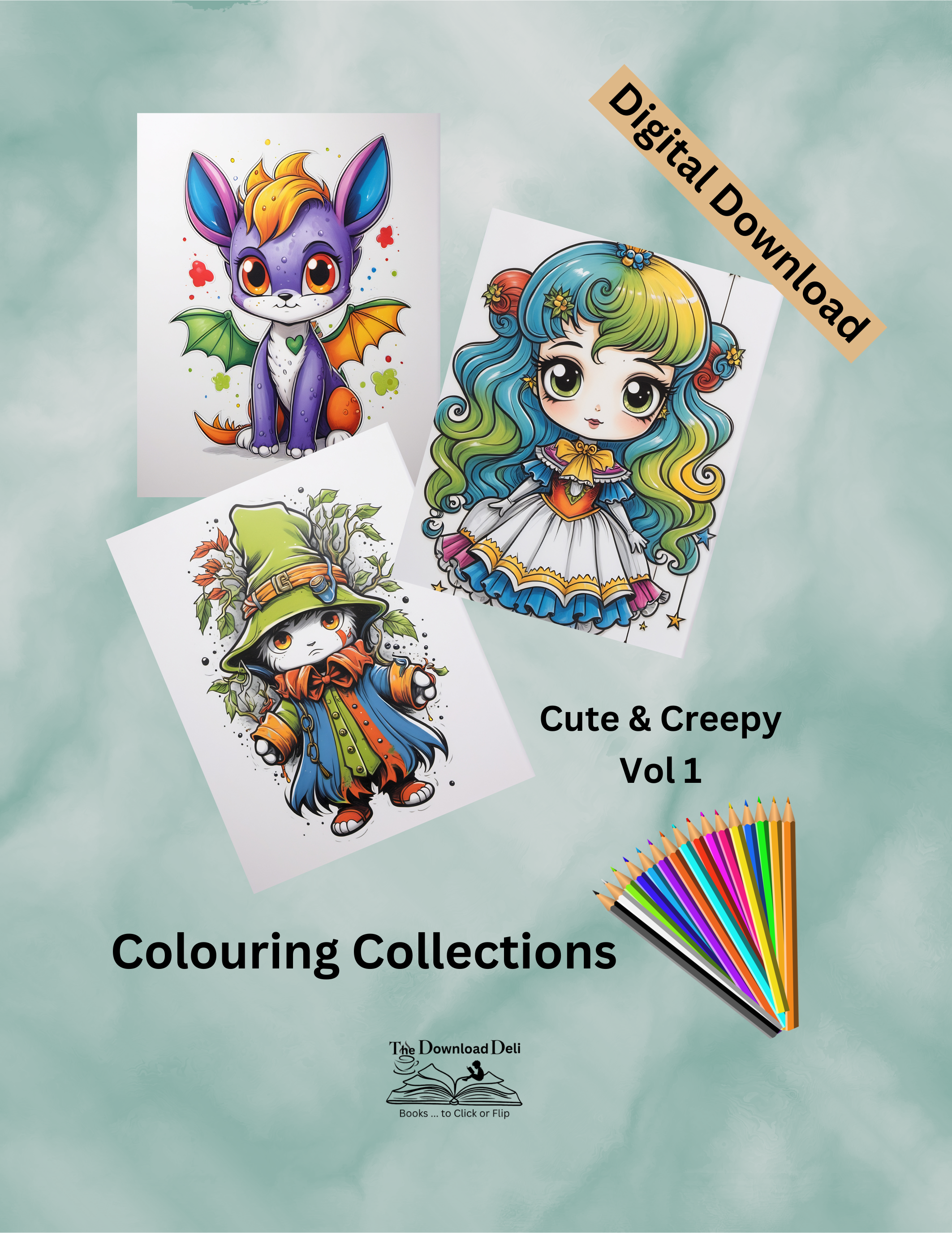 Cute And Creepy Colouring Book Vol 1 For Teenagers And Adults - eBook