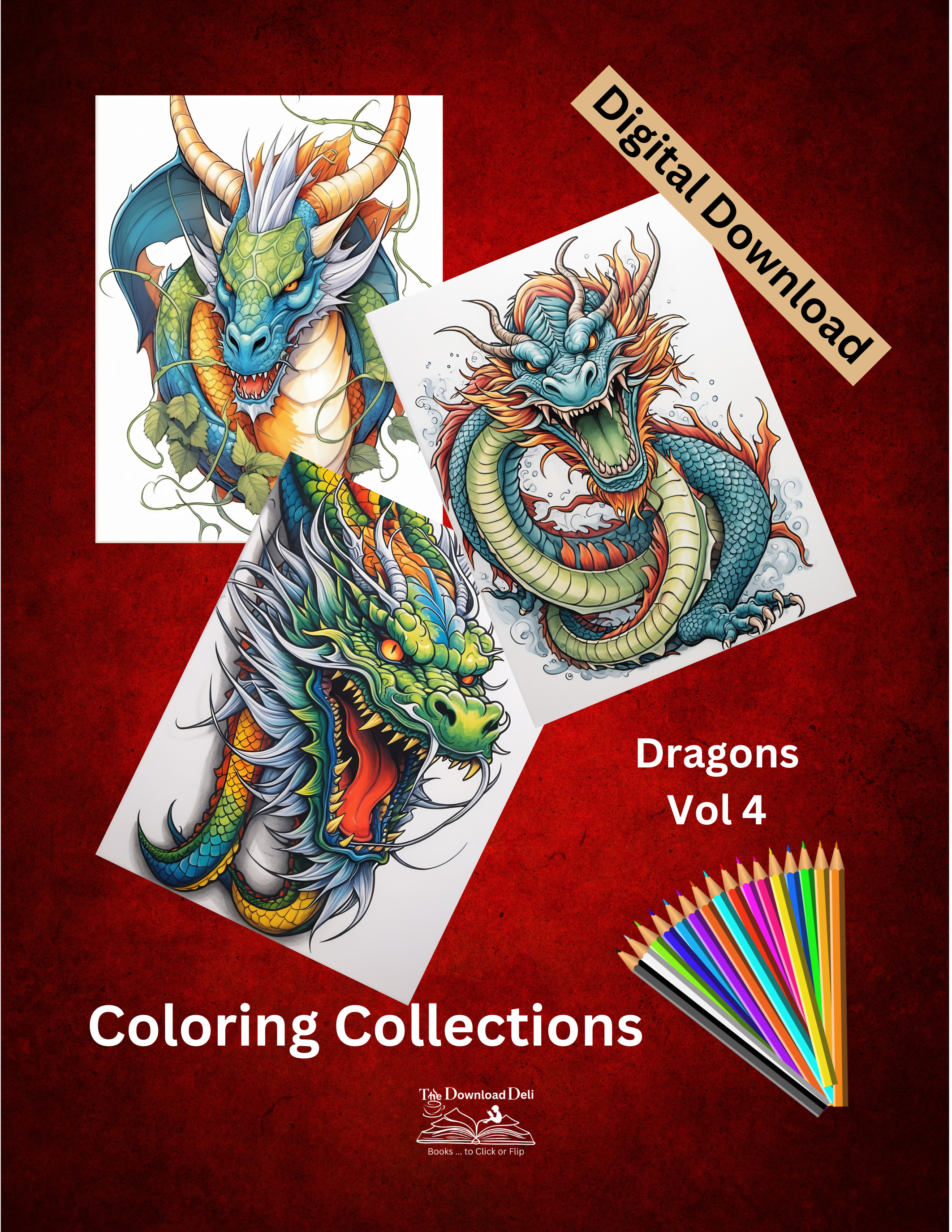 Dragons Colouring Book For Teenagers And Adults - Vol 4 - eBook